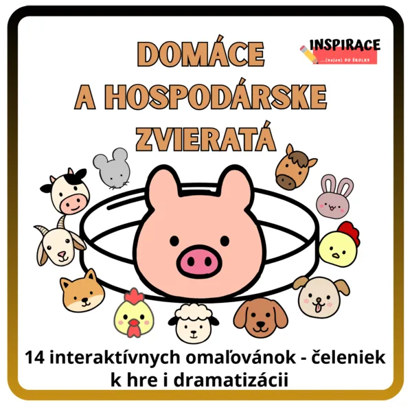 DOMÁCE A HOSPODÁRSKE ZVIERATÁ- omaľovánkové čelenky