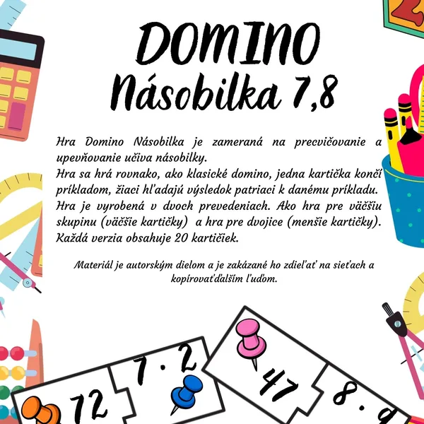 Domino Násobilka 7,8 