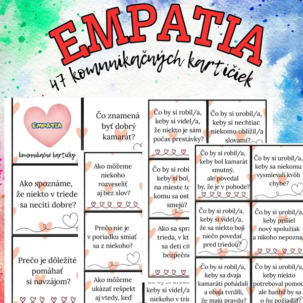 EMPATIA - Rozprávajme sa o empatii - komunikačné kartičky