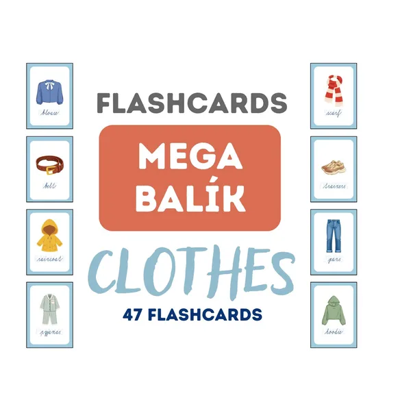 FLASHCARDS - clothes - mega balík
