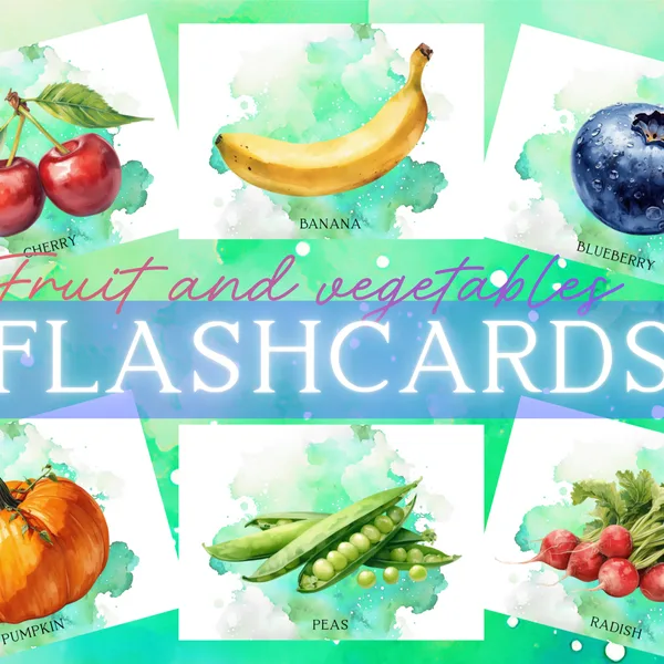 🍌 🍉🥕FLASHCARDS - FRUIT AND VEGETABLES 🍌 🍉🥕
