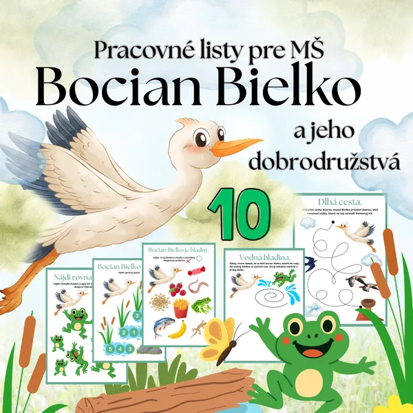 Bocian Bielko - pracovné listy MŠ