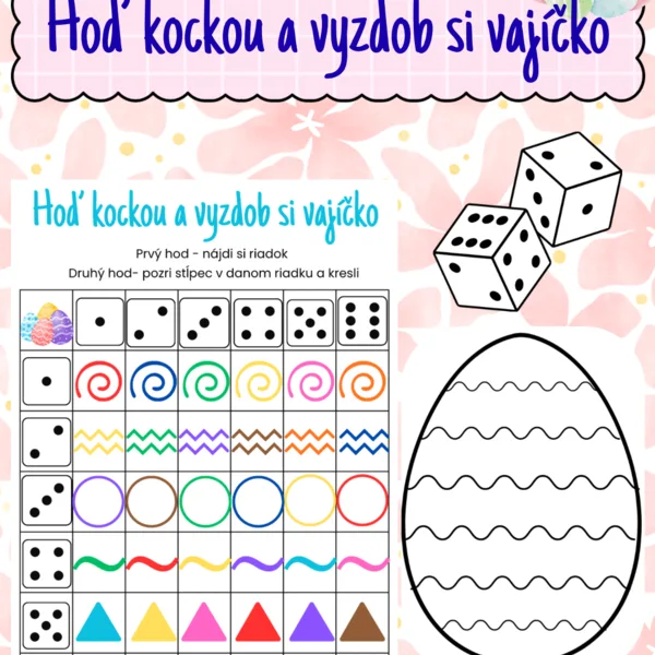 Veľkonočné vajíčko- hoď kockou