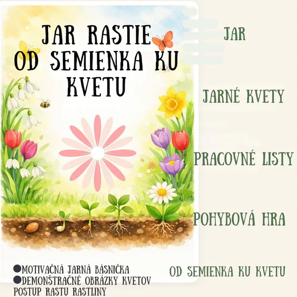 Jar rastie-pozorujeme rastlinu od semienka ku kvetu 