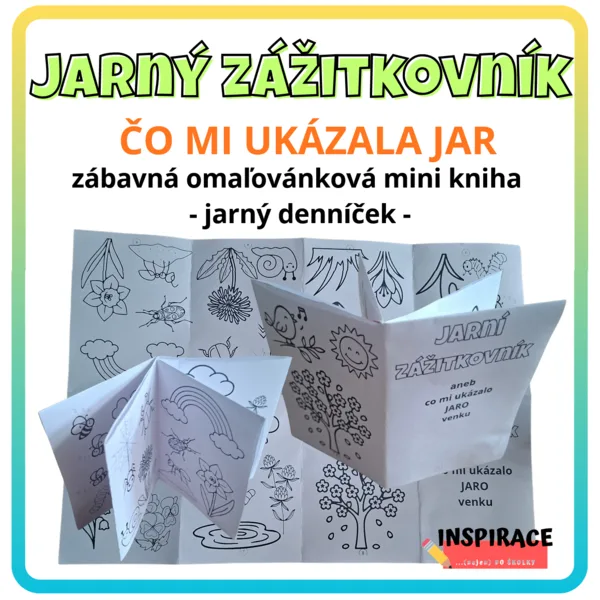 Jarný zážitkovník - omaľovánková mini kniha