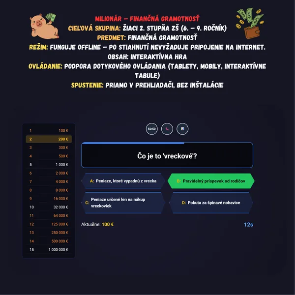 Milionár – Finančná gramotnosť