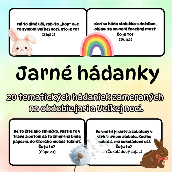 JARNÉ HÁDANKY (20 tematických hádaniek zameraných na obdobie jari a Veľkej noci)