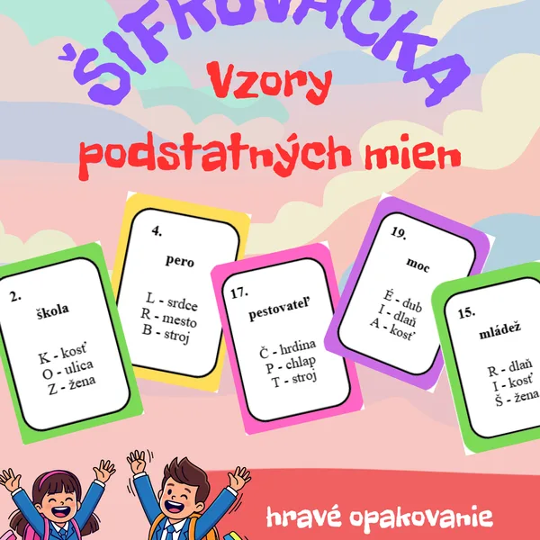 Šifrovačka - vzory podstatných mien