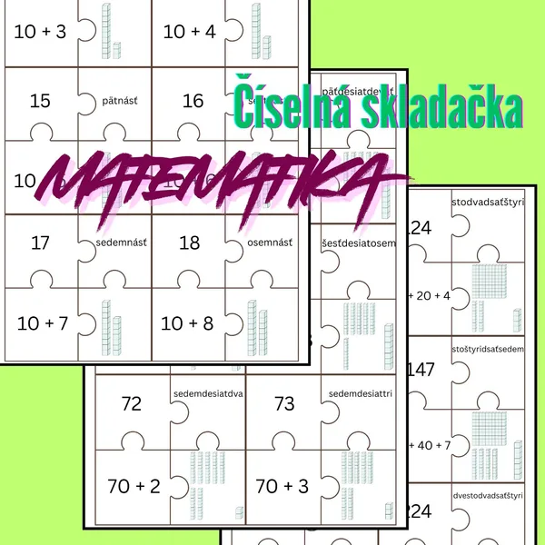 Číselná skladačka: puzzle 1- 1000