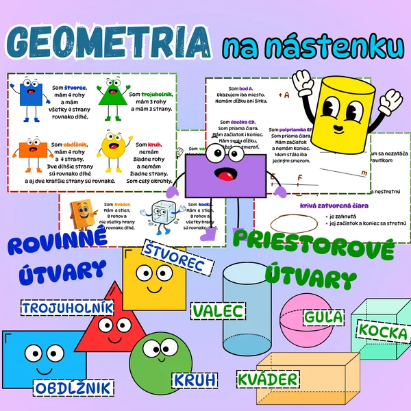 Geometria na nástenku - rovinné útvary a priestorové útvary