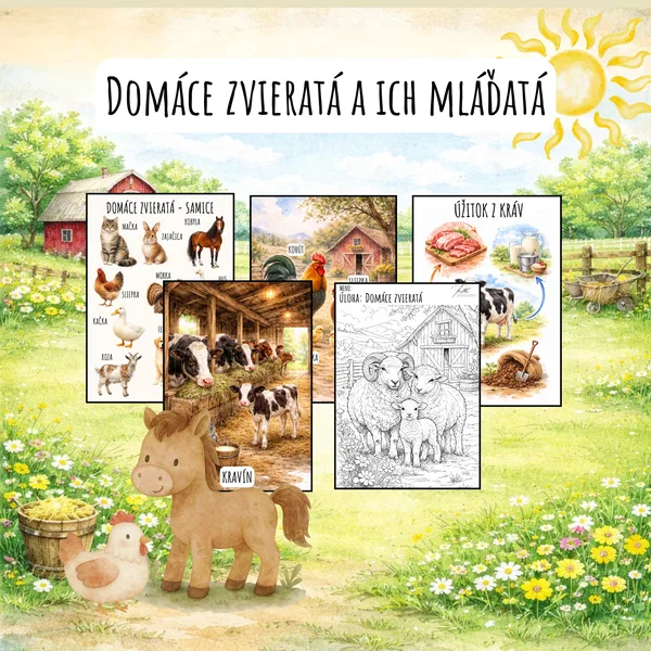 Domáce zvieratká a ich mláďatká, Na farme