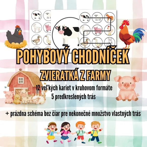 Pohybový chodníček – ZVIERATKÁ Z FARMY