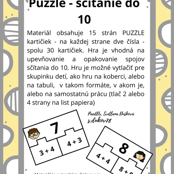 PUZZLE - sčítanie do 10