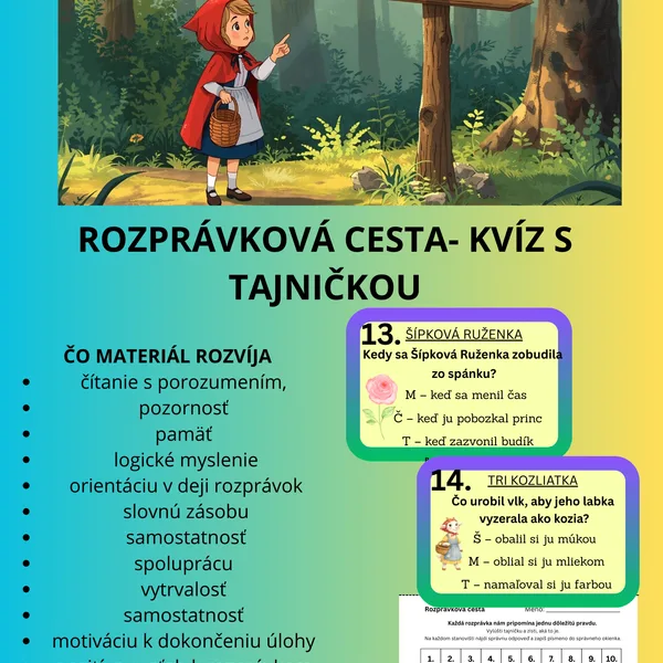 Rozprávková cesta- kvíz s tajničkou