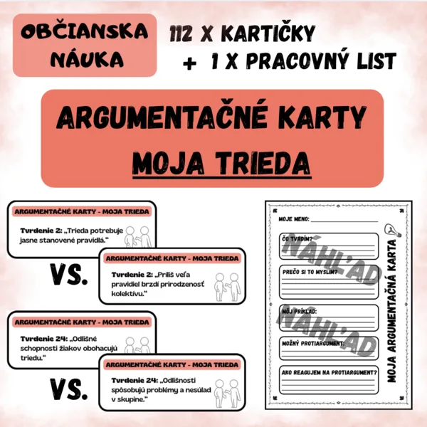 Argumentačné karty: MOJA TRIEDA
