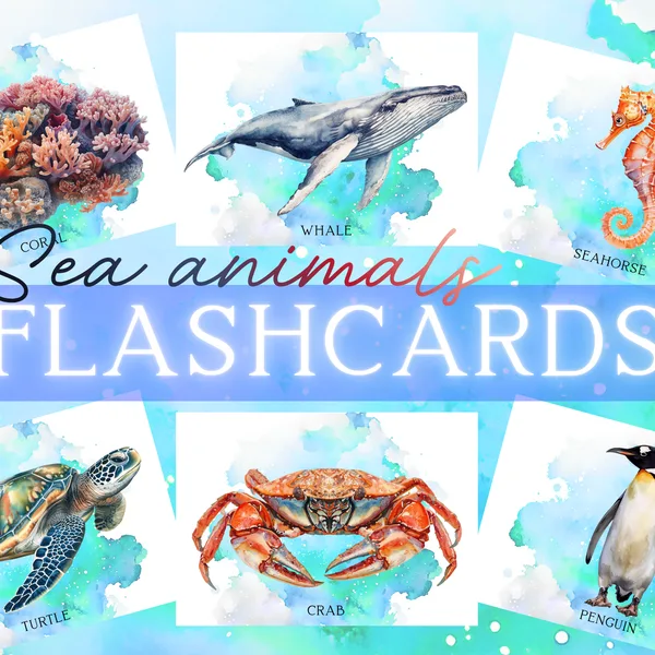 🦀🐚🐠FLASHCARDS - SEA ANIMALS🦀🐚🐠