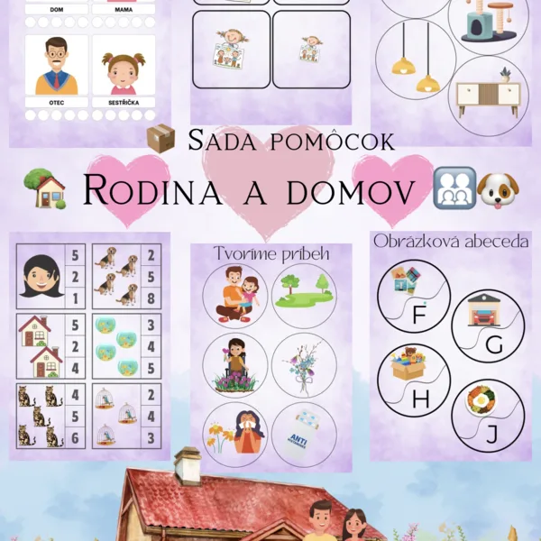 🏡 Sada pomôcok „Rodina a domov“ 👨‍👩‍👧‍👦🐶