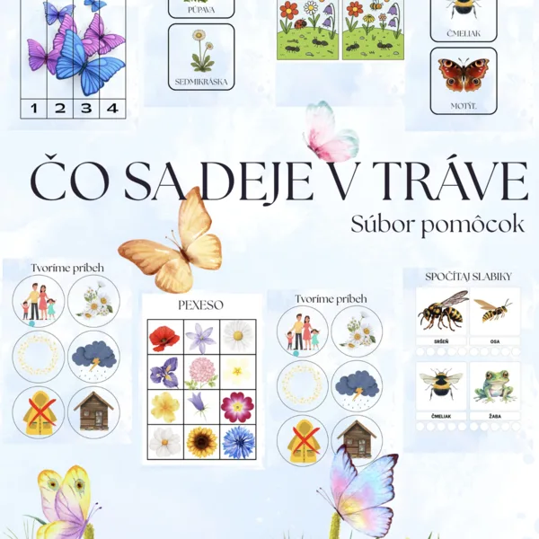 🌼 ČO SA DEJE V TRÁVE – výučná a hravá sada pre MŠ 🐞