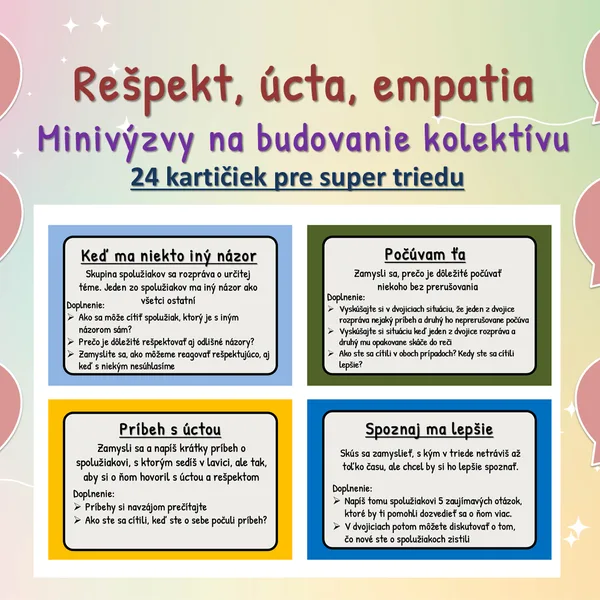 Rešpekt, úcta, empatia - minivýzvy pre super triedu 