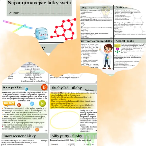 Najzaujímavejšie látky sveta – mini knižka plná objavov s úlohami