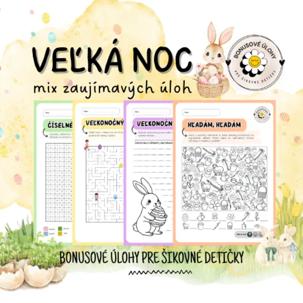 Veľkonočný mix úloh - Bonusové úlohy pre šikovné detičky
