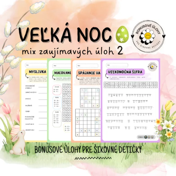 Veľkonočný mix úloh 2 - Bonusové úlohy pre šikovné detičky