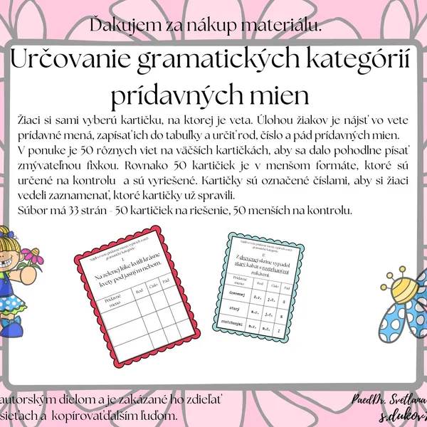 Určovanie gramatických kategórii prídavných mien