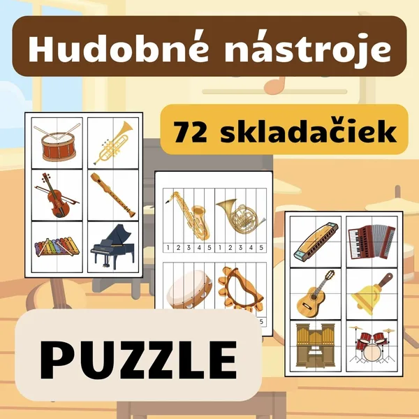 Hudobné nástroje - 72 skladačiek