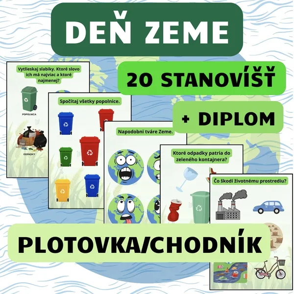 DEŇ ZEME - (20 úloh + diplom) - Veľká plotovka/chodník