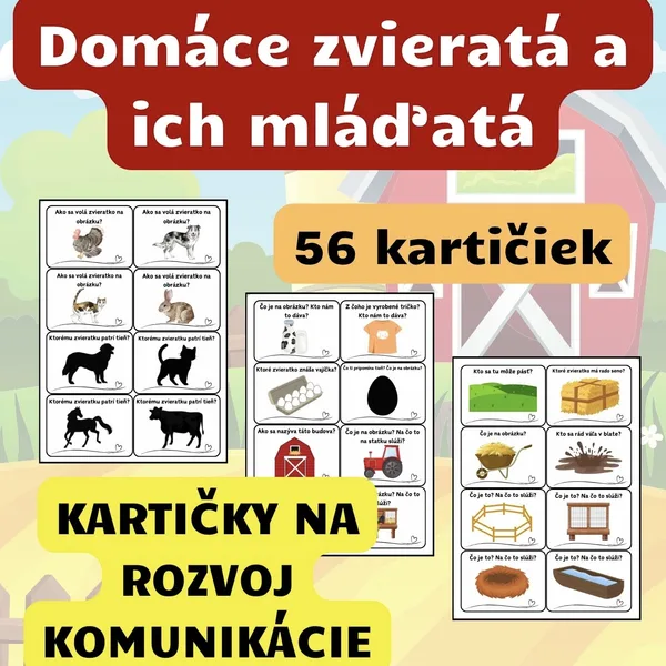 Domáce zvieratá a ich mláďatá - Komunikačné kartičky
