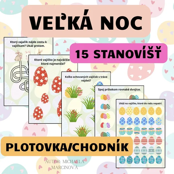 VEĽKÁ NOC - plotovka/chodník -16 úloh