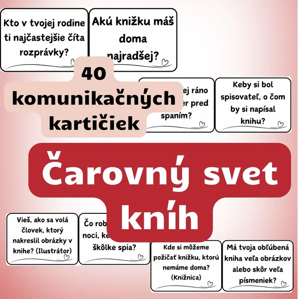 Čarovný svet kníh (40 komunikačných kartičiek) - ranný kruh