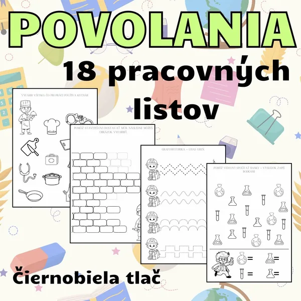 POVOLANIA - 18 pracovných listov