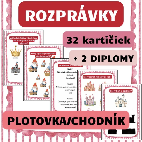 ROZPRÁVKY (22 úloh + 2 diplomy) - Veľká plotovka/chodník