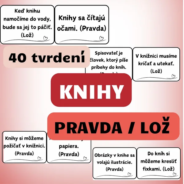 KNIHY – PRAVDA ALEBO LOŽ (Didaktická hra)
