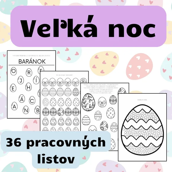 Veľká noc - 36 pracovných listov