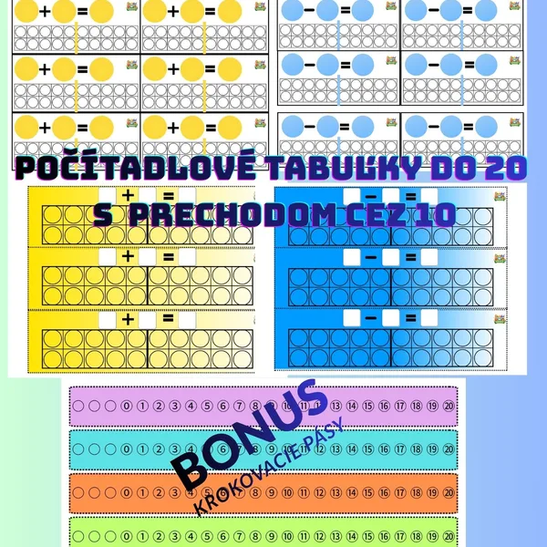 Počítadlové tabuľky do 20 s prechodom cez 10