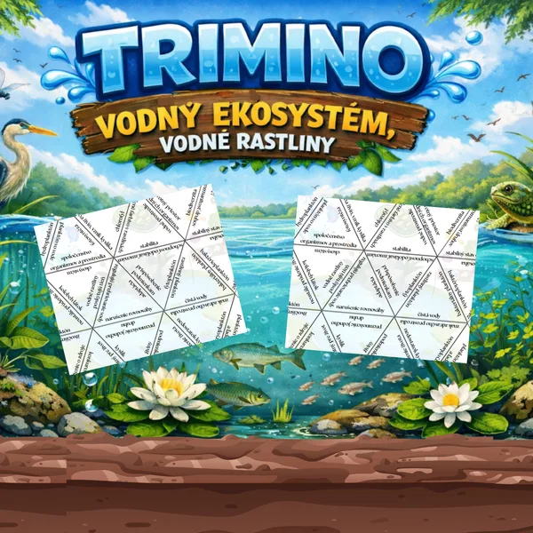 Vodné rastliny inak - TRIMINO didaktická hra pre ZŠ