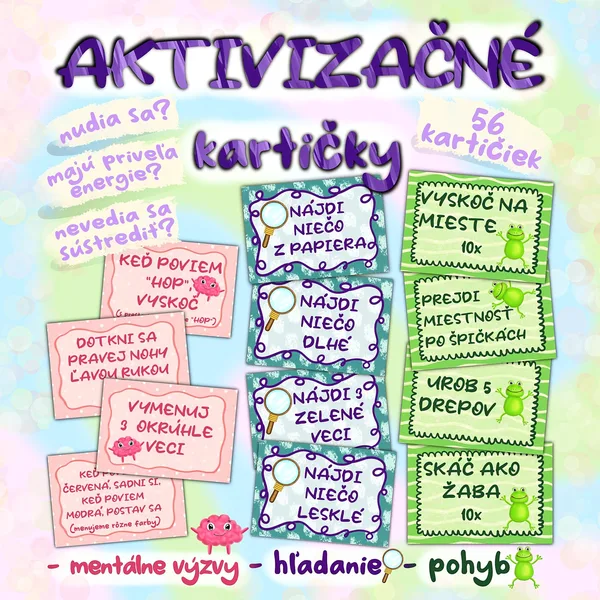 AKTIVIZAČNÉ KARTIČKY - pohyb, hľadanie a sústredenie