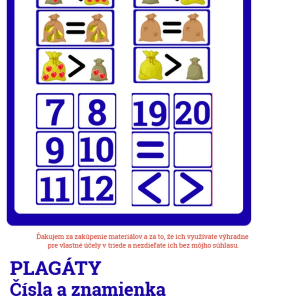 Čísla a znamienka