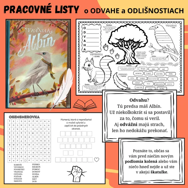 ODVAHA a ODLIŠNOSTI - pracovné listy ku práci s knihou