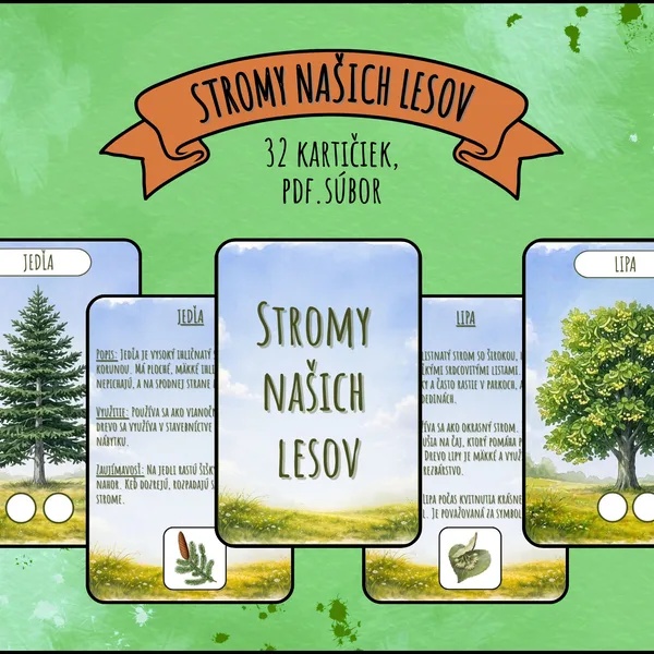 Stromy našich lesov- kartičky 🌳