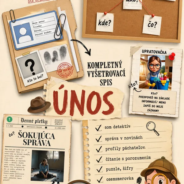 Únos - čitateľská gramotnosť, správa, detektívne pátranie, logické myslenie, dedukcia
