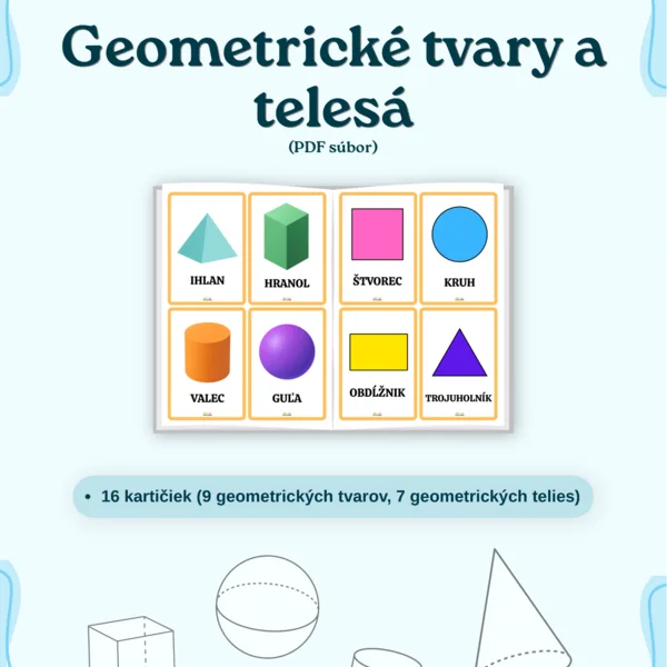Geometrické tvary a telesá - demonštračné kartičky (PDF súbor)