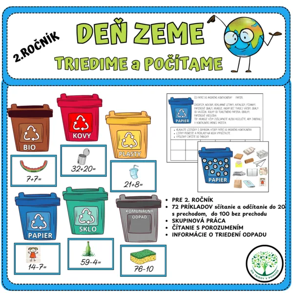 DEŇ ZEME - TRIEDIME A POČÍTAME - 2.ROČNÍK