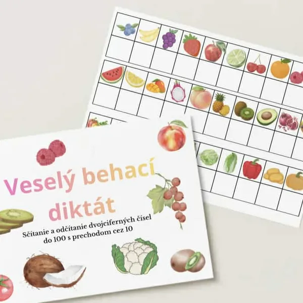 🍎 Veselý behací diktát – sčítanie a odčítanie do 100