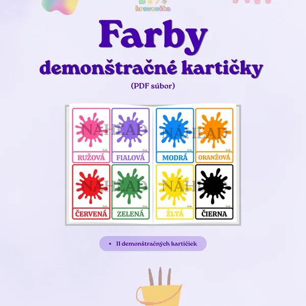 Farby - demonštračné kartičky v slovenskom jazyku (PDF súbor)