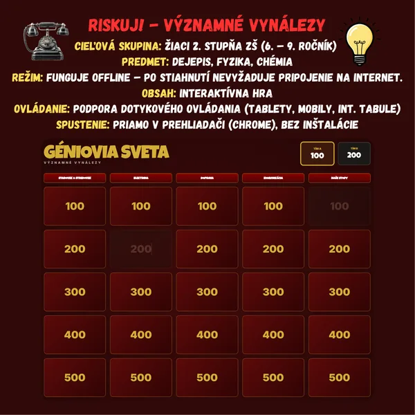 Riskuj! - Významné vynálezy