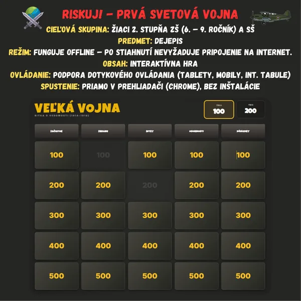Riskuj! - Prvá svetová vojna
