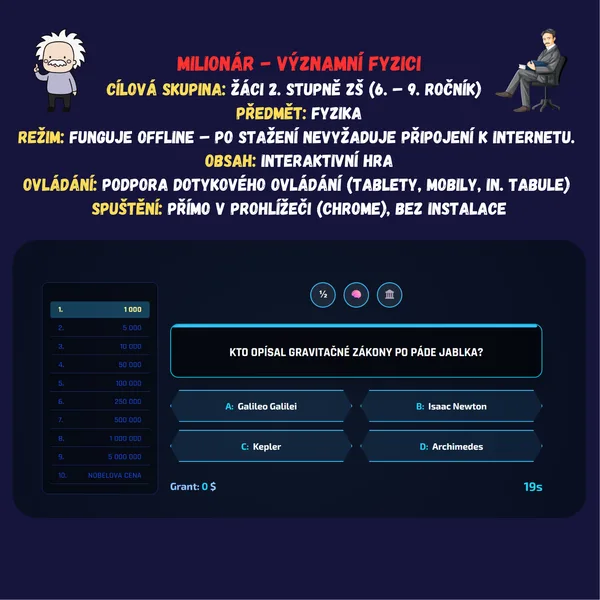 Milionár - Významní fyzici